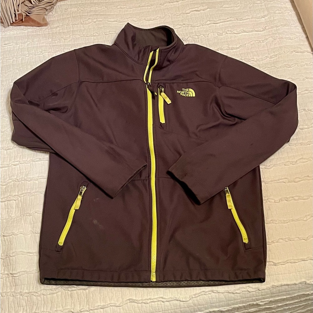 The North Face Boy’s Brown Jacket with Yellow Accents